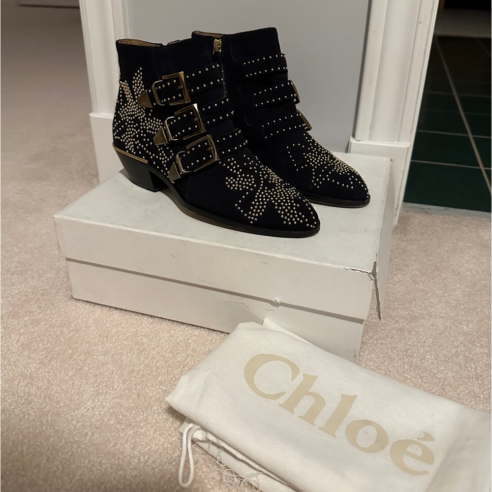 Chloe Susanna Boots Navy Suede size 36